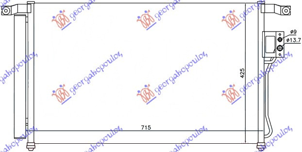 Ладилник за клима 2.7 i24V-2.2 CRDi (67,5x42,5)