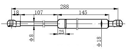 Амортизер (еден) хауба (288L-260N)