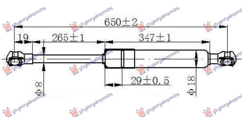 Амортизер (еден) багажник врата cc (631L-500N)