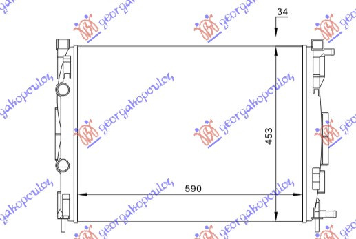 Ладилник за мотор 1.6-2.0-1.5-1.9D (мануален / автоматски менувач) (со/без клима) (59x45x28