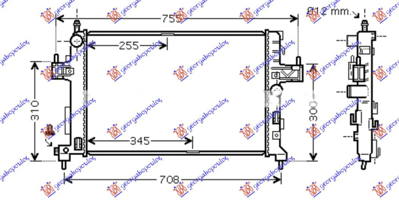 Ладилник за мотор 1.3CDTi/1.7DTi дизел (60x35) (MAHLE BEHR)