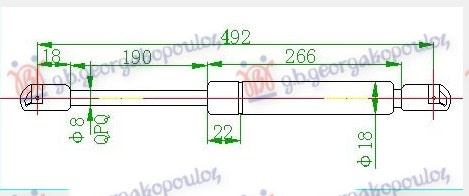 Амортизер (еден) багажник врата караван (491L-600N)