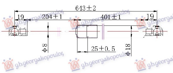 Амортизер (еден) багажник врата (643L-470N)