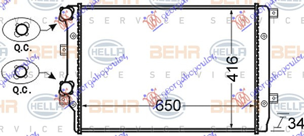 Ладилник за мотор 1.4 TSi бензин - 1.9 TDi дизел (650x410) (MAHLE BEHR)