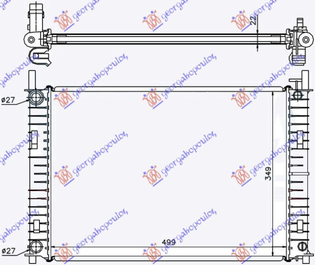 Ладилник за мотор 1,3 8V (со/без клима) (50x35,6) (MAHLE BEHR PREMIUM LINE)