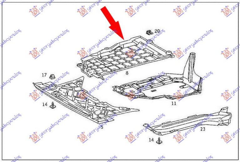 Заштита / капак под мотор (заден дел)