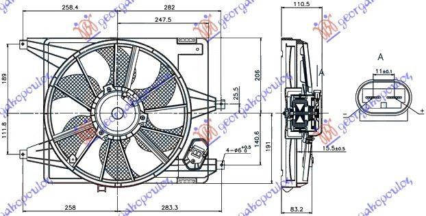 Вентилатор комплет 1,4-1,6 (38cm)