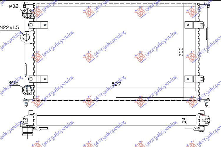 Ладилник за мотор 1.4-1.6бензин -1.7-1.9SDi без клима (52x32) (VALEO CLASSIC)