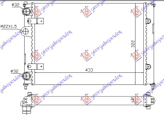 Ладилник за мотор 1.0-1.3-1.4бензин -1.7-1.9SDi без клима (43x32) (MAHLE BEHR)