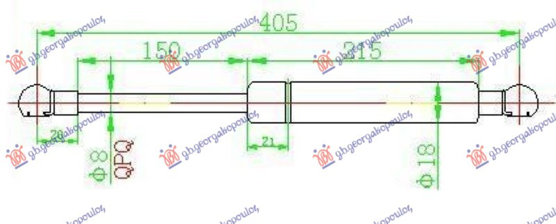 Амортизер (еден) багажник врата караван (403L-580N)