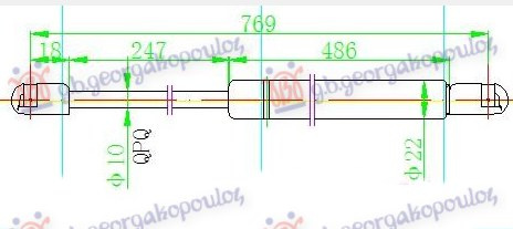 Амортизер (еден) багажник врата (769L-475N)