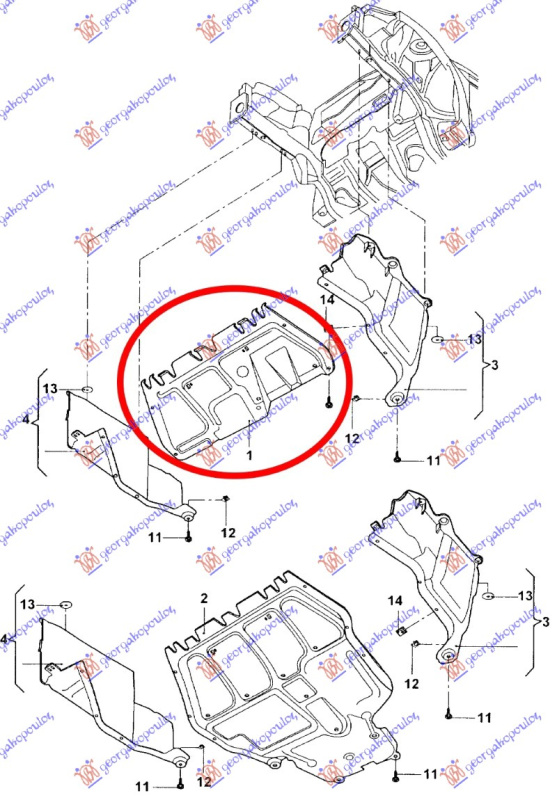 Заштита / капак под мотор (централна) -05
