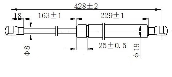 Амортизер (еден) задно стакло на багажник (428L-135N)