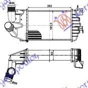 Интеркулер 1.9 CDTi (45mm) (260x180x60)