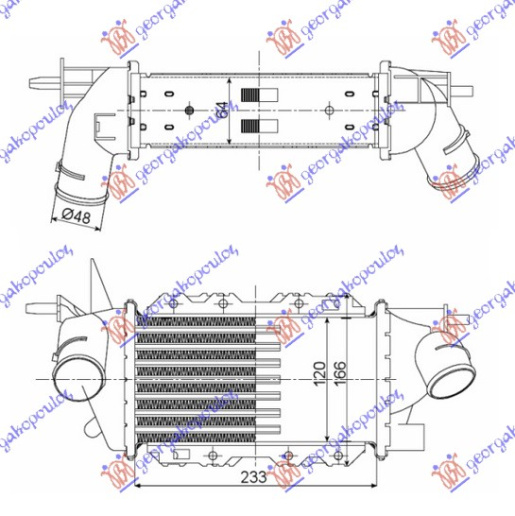 Интеркулер 2.0-2.2TDI 16V (233x128)