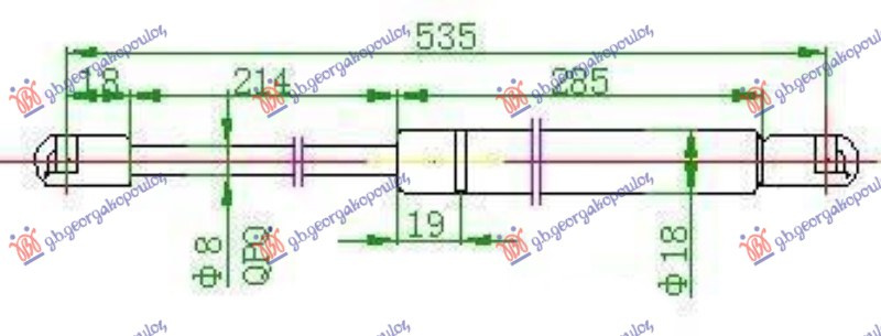 Амортизер (еден) багажник врата 3/5 врати (537L - 430N)