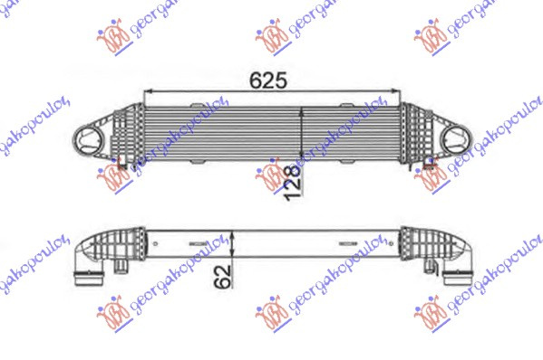 Интеркулер 1,8i16VG.-2,1CDi (62x12) KW100-150