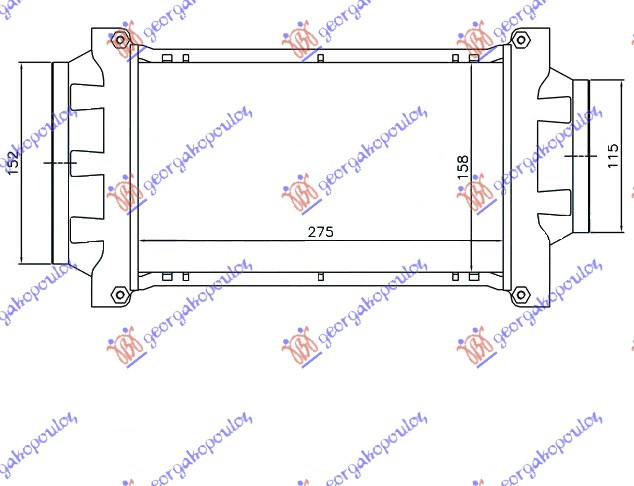 Интеркулер 1,6-16V.S/SWORKS27,6x15,8x5.0