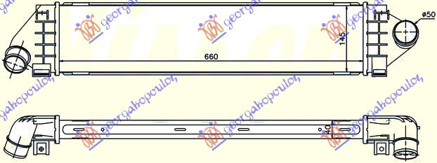 Интеркулер 1,6-1,8-2,0-2,2 (66x15x4)