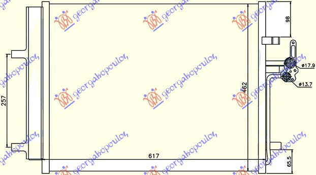 Ладилник за клима 1.6-1.8 бензин -2.0TDCi (58x46.5x1.6)