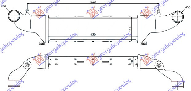 Интеркулер 2,0i-16V COM.-2,2CDi-2,5TDi43x11