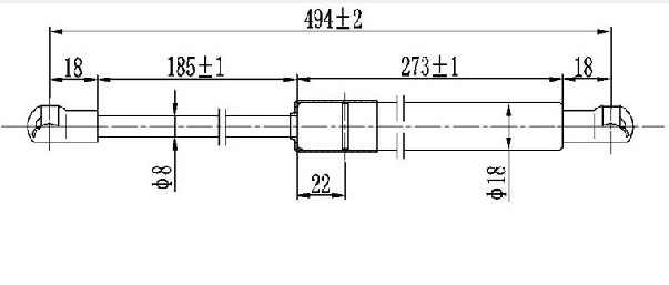 Амортизер (еден) багажник врата (493L-590N)