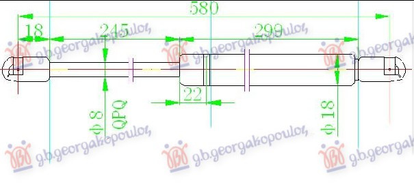 Амортизер (еден) багажник врата (577L-320N)