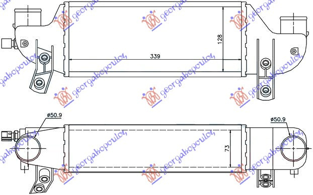 Интеркулер 1,8 TDCi (339x128x73)