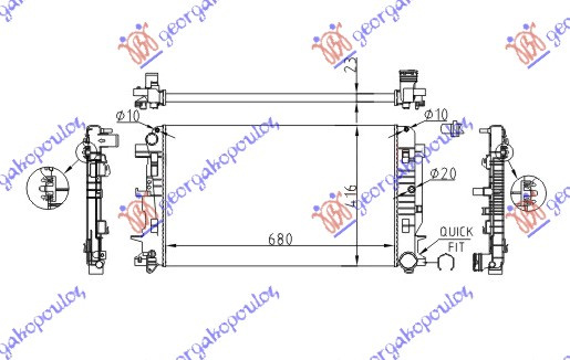 Ладилник за мотор 2,2 CDi-AC (67,7x41,5x23) (мануален менувач)