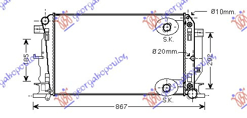 Ладилник за мотор 2,2-3,0CDi-3,5i24V без клима (67,7x41) Автоматски менувач