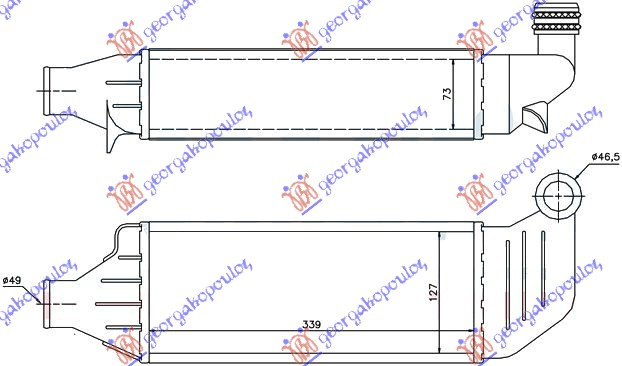 Интеркулер 1,8 TD (33x12x73)