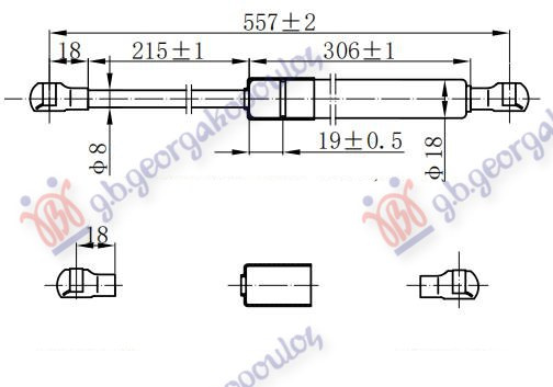 Амортизер (еден) багажник врата (557L-525N)