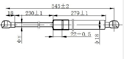 Амортизер (еден) багажник врата (544L-530N)