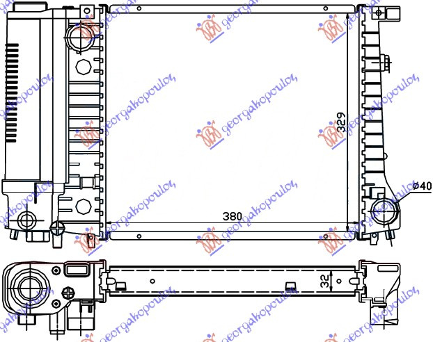 Ладилник за мотор 1,6-1,8 Μ40 (38x32,8) (MAHLE BEHR PREMIUM LINE)