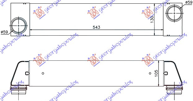 Интеркулер 3,0-3,5 TD (540-127x105