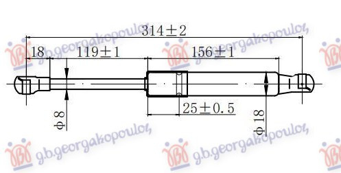 Амортизер (еден) хауба (313L-330N)