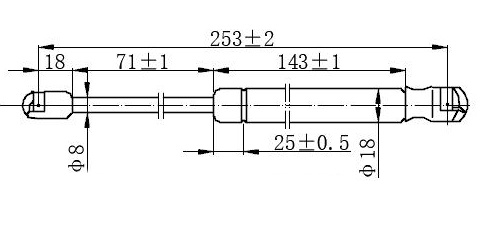 Амортизер (еден) багажник врата караван (253L-140N)