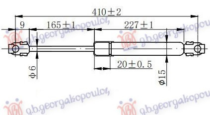 Амортизер (еден) хауба (410L-280N)