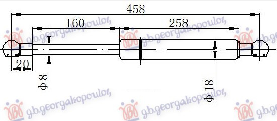 Амортизер (еден) хауба (460L-300N)