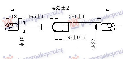 Амортизер (еден) багажник врата sportback (483L-750N)