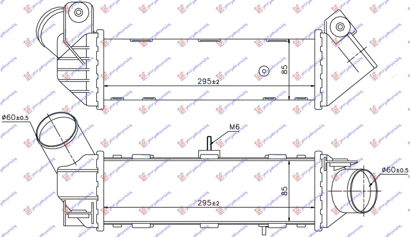 Интеркулер 1.8T бензин -1.9TDI дизел (29x-90x85)