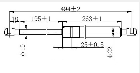 Амортизер (еден) багажник врата 5 врати (494L-685N)