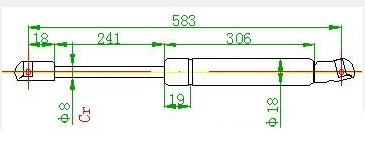 Амортизер (еден) багажник врата караван (583L-360N)