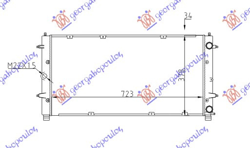 Ладилник за мотор 1.8-2.0-2.5-2.8 бензин - 1.9-2.4 D/TD - 2.5 TDI дизел (720x360x34)