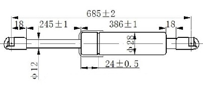 Амортизер (еден) багажник врата (686L-710N)