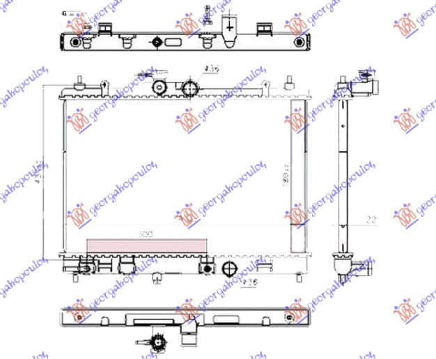 Ладилник за мотор 1.6i 16V бензин (автоматски менувач) (со/без клима) (380x593)