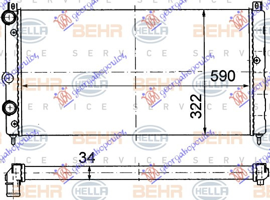 Ладилник за мотор 1.6i 8V-1,9D (59x32) (MAHLE BEHR)