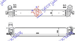 Интеркулер 1.6i 16V бензин -1.5DCi-2.0DCi дизел (690x112x80)