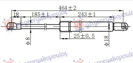 Амортизер (еден) багажник врата (465L-360N)