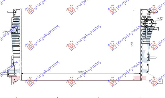 Ладилник за мотор 2.0 16V/TCE бензин - 1.9-2.0 dCi дизел (650x390x26)